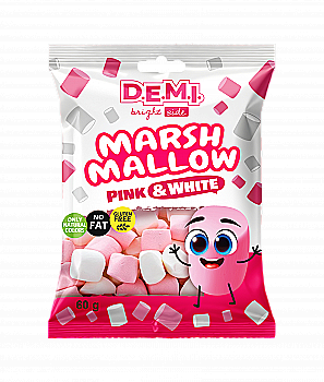 Маршмеллоу "Розовый и белый" 60 г, пакет, ТМ "D.E.M.I."