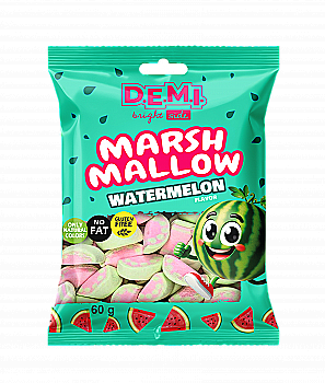Маршмеллоу с ароматом арбуза 60 г, пакет, ТМ "D.E.M.I."