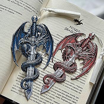 Закладка для книг "Меч дракона (красный)"