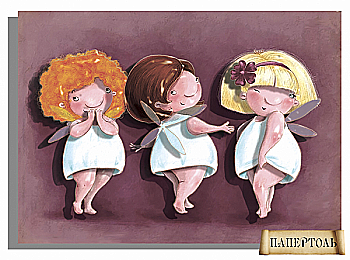 Об'ємна картина з паперу 121 "Три подружки" 13*18 см, РТ150042, ТМ "Tela Artis"