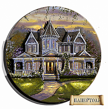 Об'ємна картина з паперу 124 "Особняк у вікторіанському стилі" 12*12 см, РТ150045, ТМ "Tela Artis"