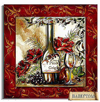 Об'ємна картина з паперу 166 "Піно Гріджіо" 20*20 см, РТ150087, ТМ "Tela Artis"