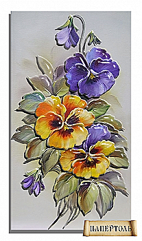 Об'ємна картина з паперу 248 "Фіалки" 11*20 см, РТ150169, ТМ "Tela Artis"