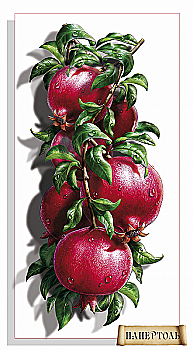 Об'ємна картина з паперу 344 "Соковитий гранат" 15*29 см, РТ150264, ТМ "Tela Artis"