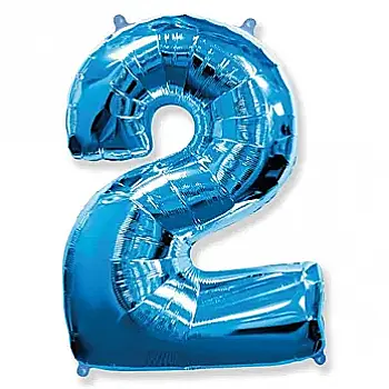 Куля повітряна Цифра 2 блакитна Ф, 1207-3240