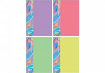 Блокнот А4, пластиковая обложка (фактура ткань), боковая спираль, 80 л., ячейка, ассорти пастел, E20310