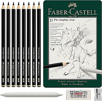 Набор графических карандашей Pitt Graphite Matt 8 шт, Faber-Castell