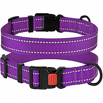Ошейник для собак TM Barksi Active светоотб.фастекс пластик(обв.шеи 35-53см,шир.2,5см),фиолет.