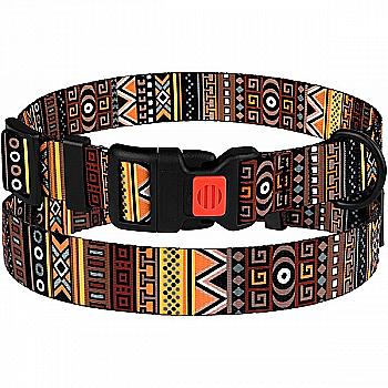 Ошейник для собак TM Barksi Urban зам.пласт (обв.шеи 43-66см,шир.2,5см),этнический оранжевый