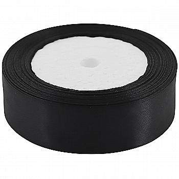 Стрічка атласна 25 мм*25 ярдів "Чорна", 25250391