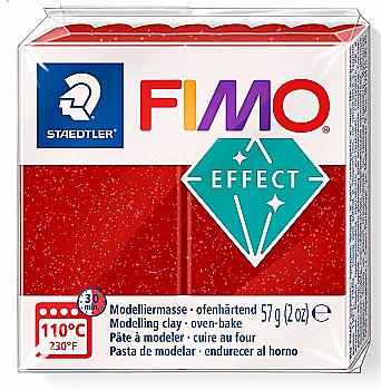 Пластика Effect, Красная с блестками, 57г, Fimo