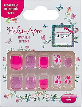 Детские накладные ногти на липкой основе "Pinky" Lukky, 10 шт, T19426