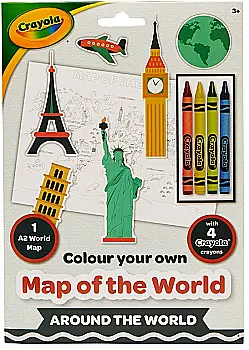 Розмальовка "Карта світу: Навколо Землі" з олівцями Crayola , 15693