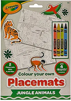 Підложки-розмальовки "Джунглі" 2 шт  з олівцями Crayola, 15755-A