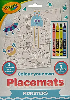 Підложки-розмальовки "Монстри" 2 шт з олівцями Crayola, 15755-B