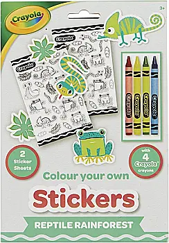Розмальовки-наліпки "Рептилії в тропічному лісі" з олівцями Crayola, 15754-A