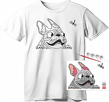 Набор, футболка-раскраска, "Мопс", хлопок 100%, размер S, ROSA Talent