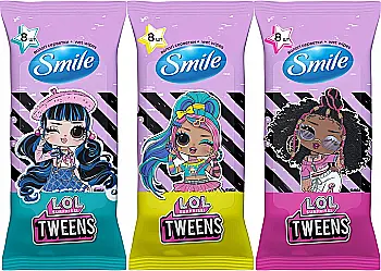 Серветки вологі Смайл Ліцензійні герої 8шт «MGA», 42139125