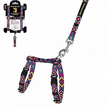 Шлея с поводком для кошек и мелких собак TM Barksi Urban, размер 2XS, гуцульская фиолетовая