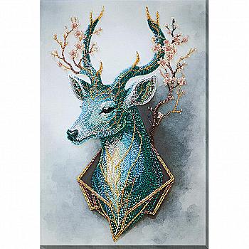 Набор для вышивки бисером на натуральном художественном холсте "Дух леса", AB-956