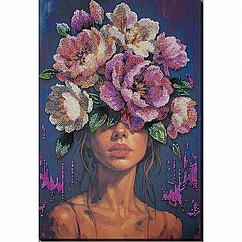 Набор для вышивки бисером на натуральном художественном холсте "Квітни думками", AB-958