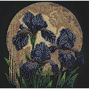 Набор-меди для вышивки бисером на натуральном художественном холсте "Танец под золотым светом", AMB-126