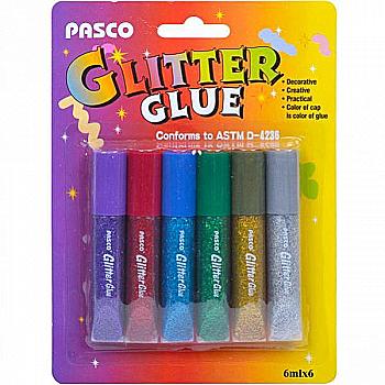 Клей із блискітками 6мл на блістері 6шт Pasco F-001-4 549