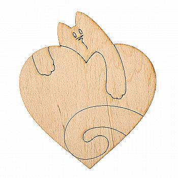 Заготівка дерев`яна День Валентина 4 мм/100*100 мм, ДСВ 047