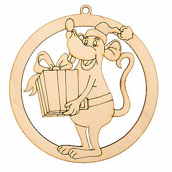 Заготівка дерев`яна "Рік Щура-2", підвіс у кулі, NY10-082-2