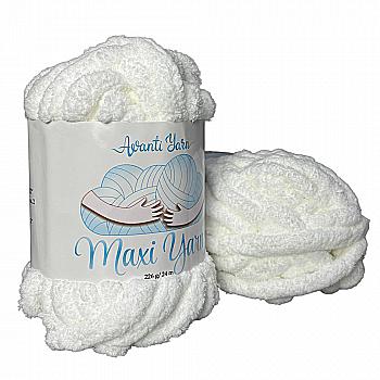 Пряжа мікрополіестер 01 Білий, 24 м, TM "Avanti Yarn Maxi"