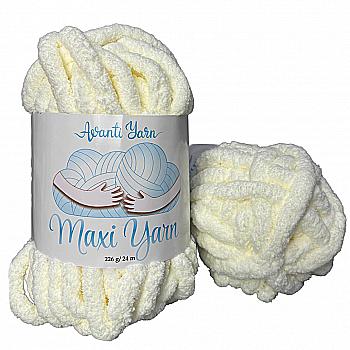 Пряжа мікрополіестер 02 Молоко, 24 м, TM "Avanti Yarn Maxi"