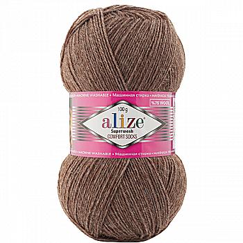 Пряжа шкарпеткова 75% вовна, 25% поліамід, 100 г, 420 м, 240 Моко меланж, ТМ Alize