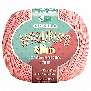 Пряжа 4092 Світло-Рожевий (100% бавовна ,70 г, 178 м, 6 мот. в уп), ТМ "Amigurumi Slim"