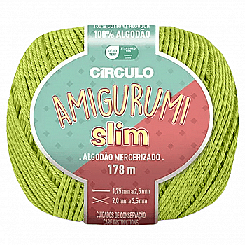 Пряжа 5806 Салатовий (100% бавовна ,70 г, 178 м, 6 мот. в уп), ТМ "Amigurumi Slim"