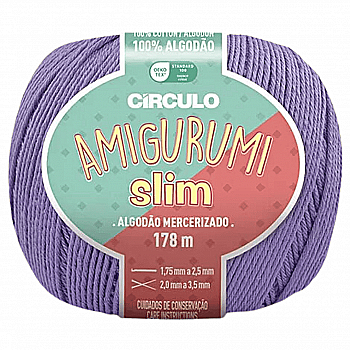 Пряжа 6399 Фіолетовий (100% бавовна ,70 г, 178 м, 6 мот. в уп), ТМ "Amigurumi Slim"