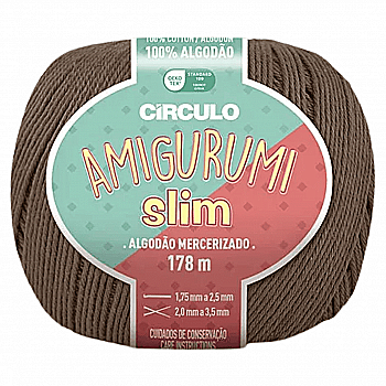 Пряжа 7603 Коричневий (100% бавовна ,70 г, 178 м, 6 мот. в уп), ТМ "Amigurumi Slim"
