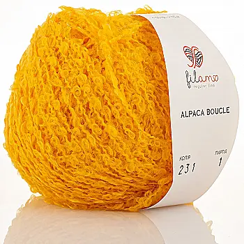 Пряжа букле 231 Жовтий, ТМ filamo - Alpaca Boucle