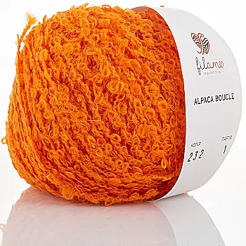 Пряжа букле 232 Оранж, ТМ filamo - Alpaca Boucle
