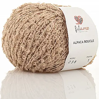 Пряжа букле 238 Беж, ТМ filamo - Alpaca Boucle