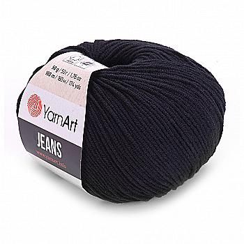 Пряжа напівбавовна 53 Чорний, ТМ Yarn Art - Jeans