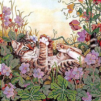 Схема для вышивания бисером "Развлечения в цветах", AC-432