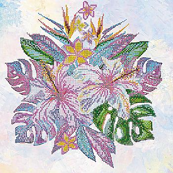 Схема для вышивки бисером "Тропические цветы", AC-353