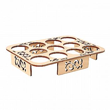 Заготовка деревянная Подставка под 11 яиц, 18,5*14*3,5 см, ПР-П30