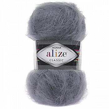 Пряжа мохер 87 Темно-сірий, ТМ Alize - Mohair Classic