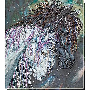 Набор для вышивки бисером на натуральном художественном холсте "Преданность", AB-752