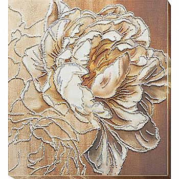 Набор для вышивки бисером на натуральном художественном холсте "Пивония", AB-750