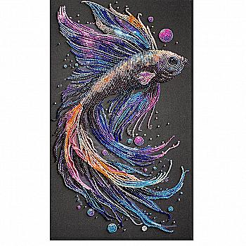 Набор для вышивки бисером на натуральном художественном холсте "Красочные волны".