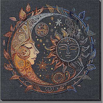 Набор для вышивки бисером на натуральном художественном холсте "В плену ночи", AB-896