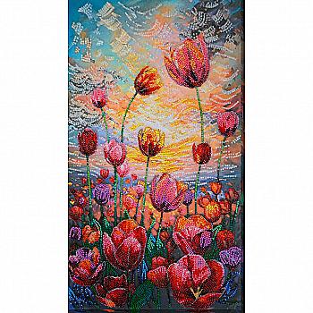 Набор для вышивки бисером на натуральном художественном холсте "Весенний ритм", AB-943