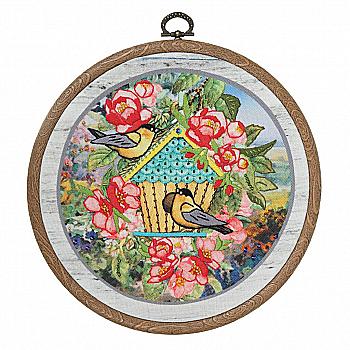 Набор для вишивания бисером и мулине "Лето" с пяльцами-рамкой ДМС, ВК-0102